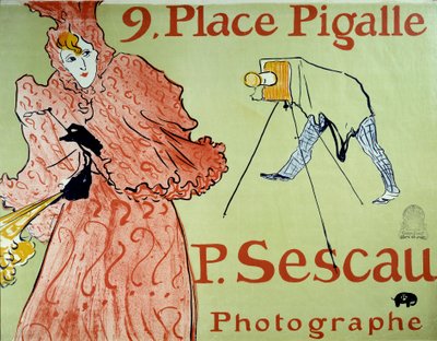 Reklama dla fotografa P. Sescau, 9 Place Pigalle na Montmartre. Plakat Henri De Toulouse Lautreca (1864-1901) autorstwa Henri de Toulouse Lautrec