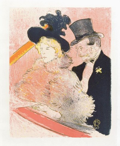 Bei Les Decadents. Plakat von Toulouse-Lautrec. von Henri de Toulouse Lautrec