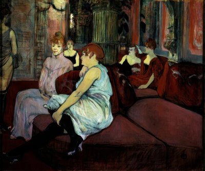 W salonie rue des Moulins autorstwa Henri de Toulouse Lautrec