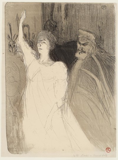 Bartet i Mounet-Sully w Antygonie autorstwa Henri de Toulouse Lautrec