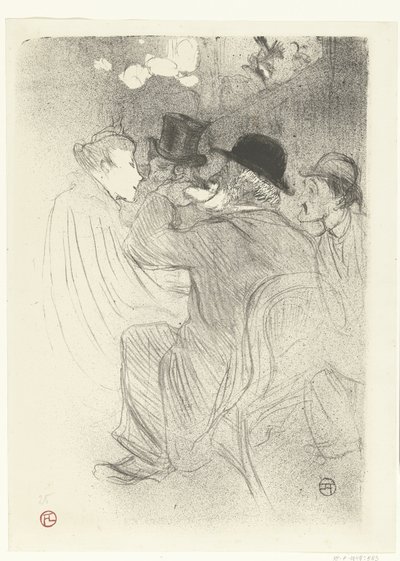 Bezoekers w kawiarni Moulin Rouge W Moulin Rouge. Szorstkie! Prawdziwy szorstki! autorstwa Henri de Toulouse Lautrec