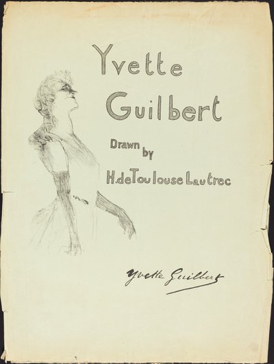 Okładka, Yvette Guilbert autorstwa Henri de Toulouse Lautrec