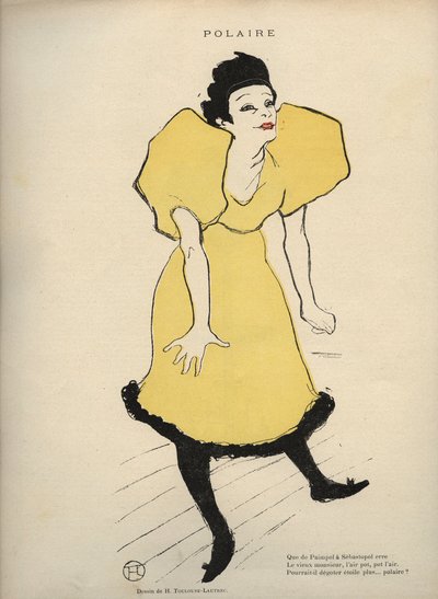 Rysunek autorstwa Henri de Toulouse Lautreca przedstawiający „”Polar” (La singer Polaire) w Le Rire - Journal humoristique opublikowany w sobotę - n°16 z 23 lutego 1895 - autorstwa Henri de Toulouse Lautrec