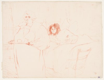 Elles: Kobieta niosąca tacę, pani. Baron i panna. Popo autorstwa Henri de Toulouse Lautrec