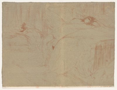Elles: Kobieta leżąca na plecach autorstwa Henri de Toulouse Lautrec