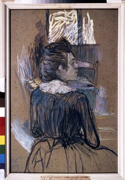 Kobieta przy oknie. Rysunek Henri de Toulouse-Lautreca (Toulouse Lautrec autorstwa Henri de Toulouse Lautrec