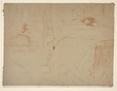 Femme sur le dos, lassitude (Kobieta leżąca na plecach, Znużenie), z serii Elles autorstwa Henri de Toulouse-Lautrec