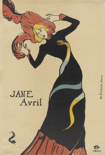 Jane Avril (Plakat) von Henri de Toulouse Lautrec