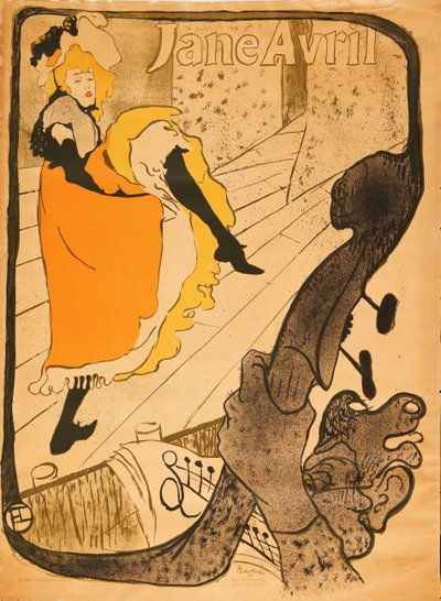 Jane Avril, 1893 r. autorstwa Henri de Toulouse Lautrec