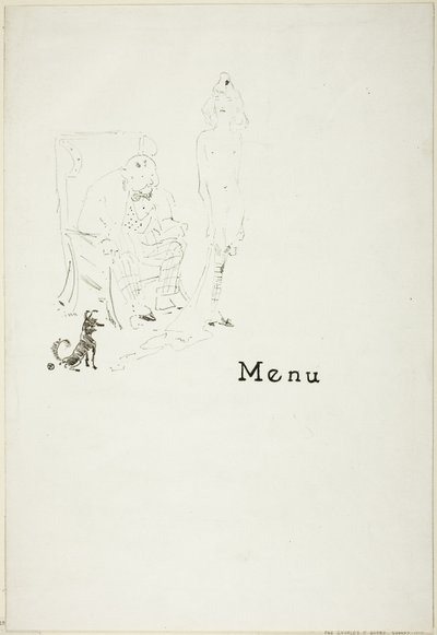Naga Dziewczyna: Menu autorstwa Henri de Toulouse Lautrec