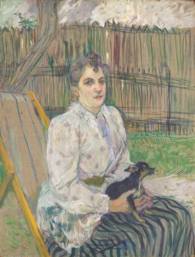 Pani z psem autorstwa Henri de Toulouse Lautrec