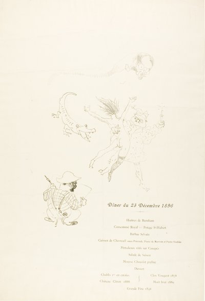 Le krokodyl, Menu autorstwa Henri de Toulouse-Lautrec