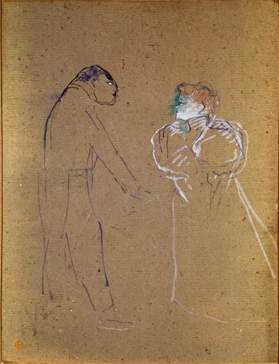 Lucien Germain Guitry (1860-1925) i Jeanne Granier. Rysunek Henri de Toulouse-Lautreca (Toulouse Lautrec autorstwa Henri de Toulouse Lautrec