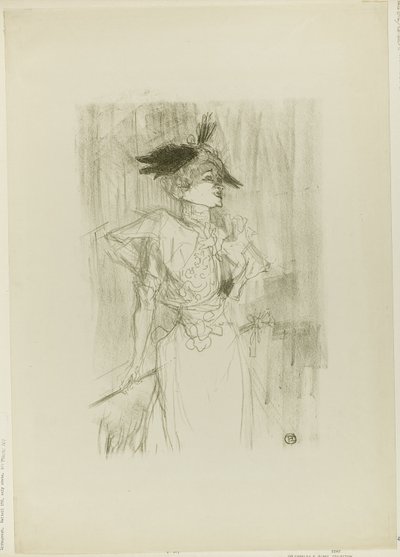 Mademoiselle Marcelle Pożyczkodawca, stojący autorstwa Henri de Toulouse-Lautrec