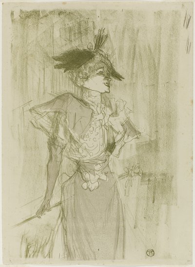 Mademoiselle Marcelle Pożyczkodawca, stojący autorstwa Henri de Toulouse-Lautrec