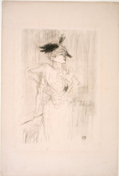 Panna Marcelle Pożyczkodawca, stojąca autorstwa Henri de Toulouse-Lautrec