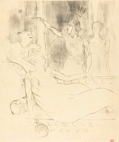 Pani Simon-Girard, Brasseur i Guy w "La belle Helene" autorstwa Henri de Toulouse-Lautrec