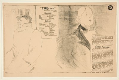 Oscar Wilde i Romain Coolus (Oscar Wilde i Romain Coolus) autorstwa Henri de Toulouse Lautrec
