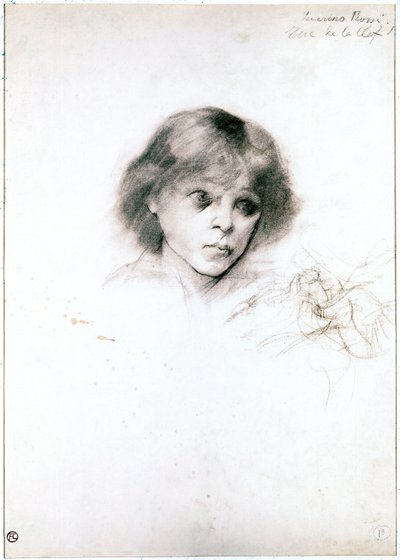 Portret Severina Rossiego. 1883 (węgiel na białym papierze) autorstwa Henri de Toulouse Lautrec