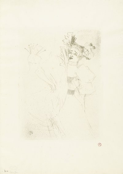 Portret van aktorki Marcelle Lender w operze Chilpéric Pożyczkodawca z frontu w Chelpéric autorstwa Henri de Toulouse Lautrec