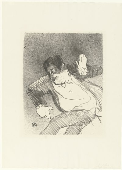 Portret van komika Caudieux tańczy w Petit Casino Kasyno Caudieux Petit Koncert w kawiarni (tytuł serii) autorstwa Henri de Toulouse Lautrec