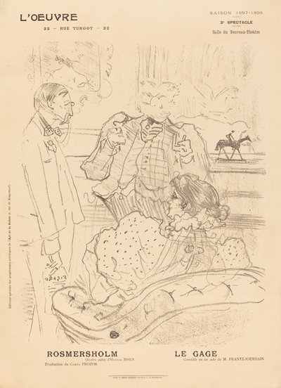 Rosmersholm; Przysięga autorstwa Henri de Toulouse Lautrec