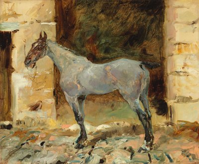 Koń na uwięzi; attache kawalerski, ok. 1881 autorstwa Henri de Toulouse Lautrec