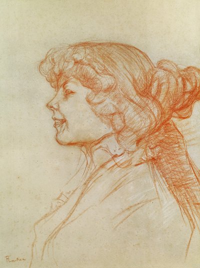 Angielska dziewczyna pod gwiazdą w Le Havre, 1899 (kredka na papierze) autorstwa Henri de Toulouse Lautrec