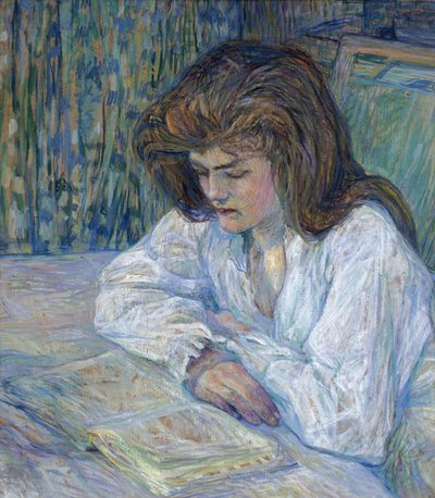 The Reader par Toulouse-Lautrec, Henri, de (1864-1901). Olej na tekturze, format : 68x61 autorstwa Henri de Toulouse Lautrec