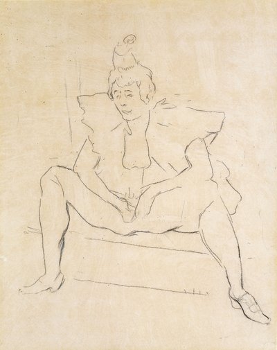 Siedzący Klaun; La Clownesse Assise autorstwa Henri de Toulouse Lautrec