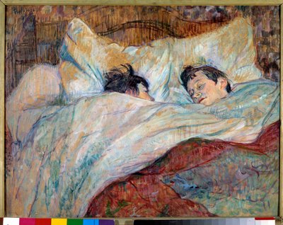 Łóżko Dwoje śpiących dzieci. Olej na tekturze Henri de Toulouse Lautrec (1864-1901) 1892 wym. 0,54x0,7 m Paryż, musee d