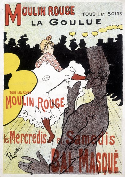 Plakat Toulouse Lautrec dla Moulin Rouge i La Goulue autorstwa Henri de Toulouse Lautrec
