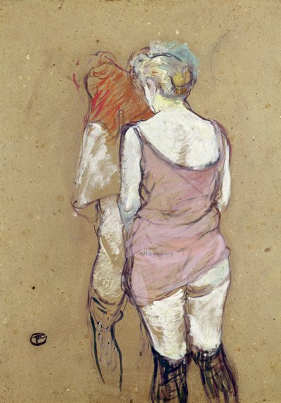 Dwie półnagie kobiety w Maison de la Rue des Moulins autorstwa Henri de Toulouse Lautrec