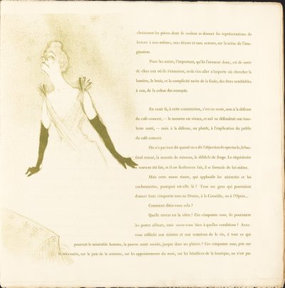 Yvette Guilbert, 1894 von Henri de Toulouse Lautrec