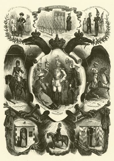 Żołnierze i mundury Armii Rosyjskiej autorstwa Henri de after Montaut