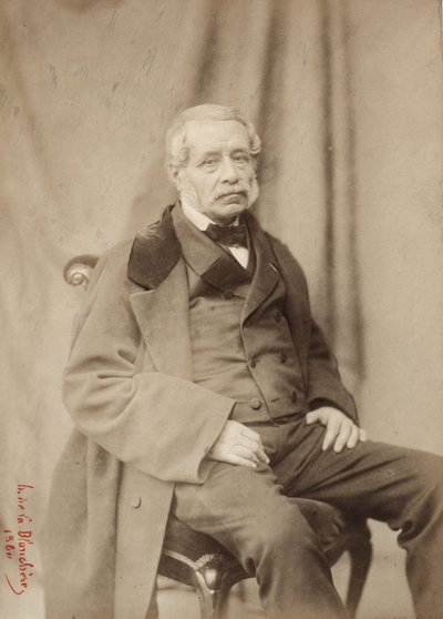 Mgła, fotografia Henri de la Blanchere (1821-1880), 39 boulevard des Capucines Paris w 1839 (zdjęcie czarno-białe) autorstwa Henri de la Blanchere