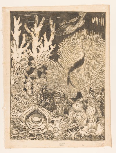 Na koralowym dnie (oryginalny tytuł na obiekcie) autorstwa Henri van der Stok (signed by artist)