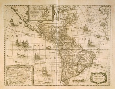 Mapa Ameryk autorstwa Henricusa Hondiusa autorstwa Henricus Hondius