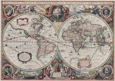 Nowa mapa całego świata autorstwa Henricus Hondius II