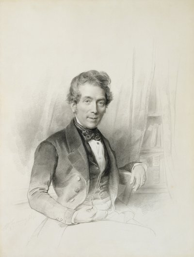 Portret Louisa Johannesa Herckenratha, konsula w Teksasie, 1843 (kreda, estompe, ołówek, akwarela) autorstwa Henricus Wilhelmus Couwenberg