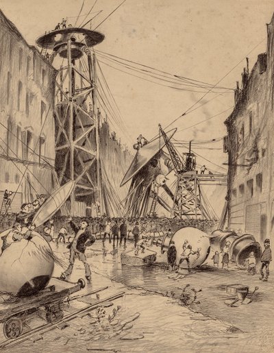 Ludzie przeprowadzający sekcję marsjańskich machin wojennych autorstwa Henrique Alvim Correa