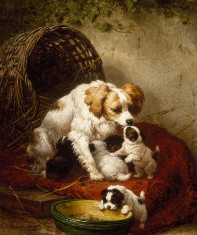 Szczęśliwa rodzina autorstwa Henriëtte Ronner Knip