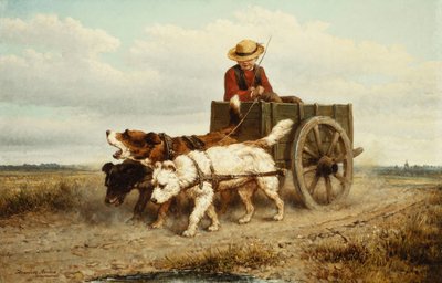 Wózek dla psów, autorstwa Henriëtte Ronner Knip