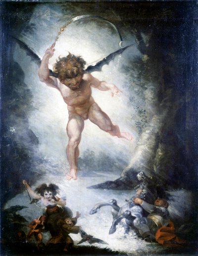 Robin Goodfellow (Puck) (Sen nocy letniej) – przez Fussli (Fuseli), Johann Heinrich (1741-1825) autorstwa Henry  Fuseli