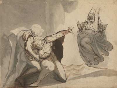Wizja Orestesa (pióro i tusz z grafitem i tuszem na papierze) autorstwa Henry (1741 1825) Fuseli