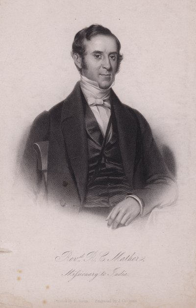 Henry Cotton Mather, angielski misjonarz chrześcijański w Indiach (grafika) autorstwa Henry (after) Room