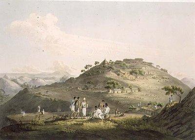Miasto Dixan w Abisynii, rytowane przez Daniela Havella (1785-1826) 1809 (akwatinta) autorstwa Henry (after) Salt