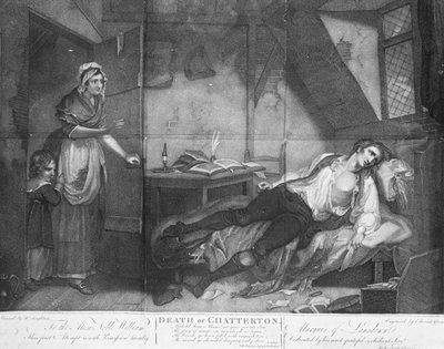 Śmierć Chattertona, wygrawerowana przez Edwarda Orme