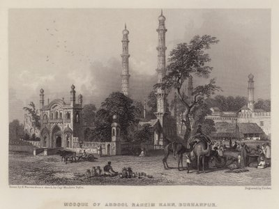 Meczet Abdula Rahima Khana, Burhanpur (kolor lito) autorstwa Henry (after) Warren
