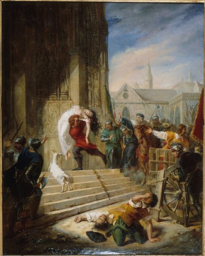 Quasimodo ratuje Esmeraldę przed katami, 1832. autorstwa Henry